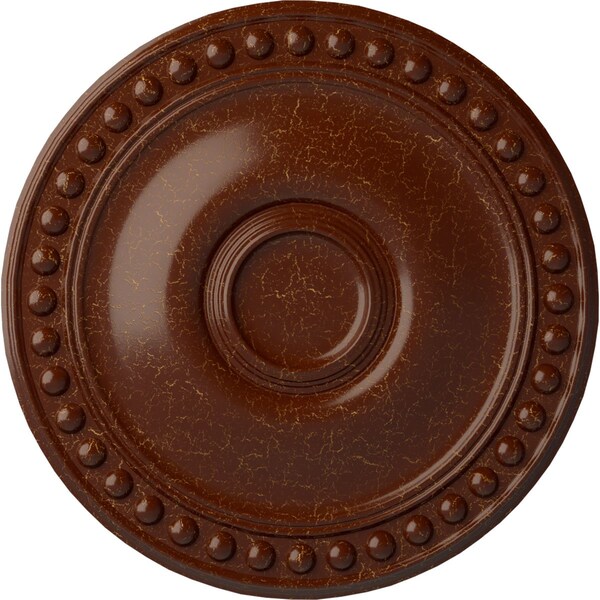 Ekena Millwork Foster Ceiling Medallion (Fits Canopies up to 5 5/8"), 19 1/8"OD x 1"P, Burnished Mahogany Crackle CM19FOBMC - main